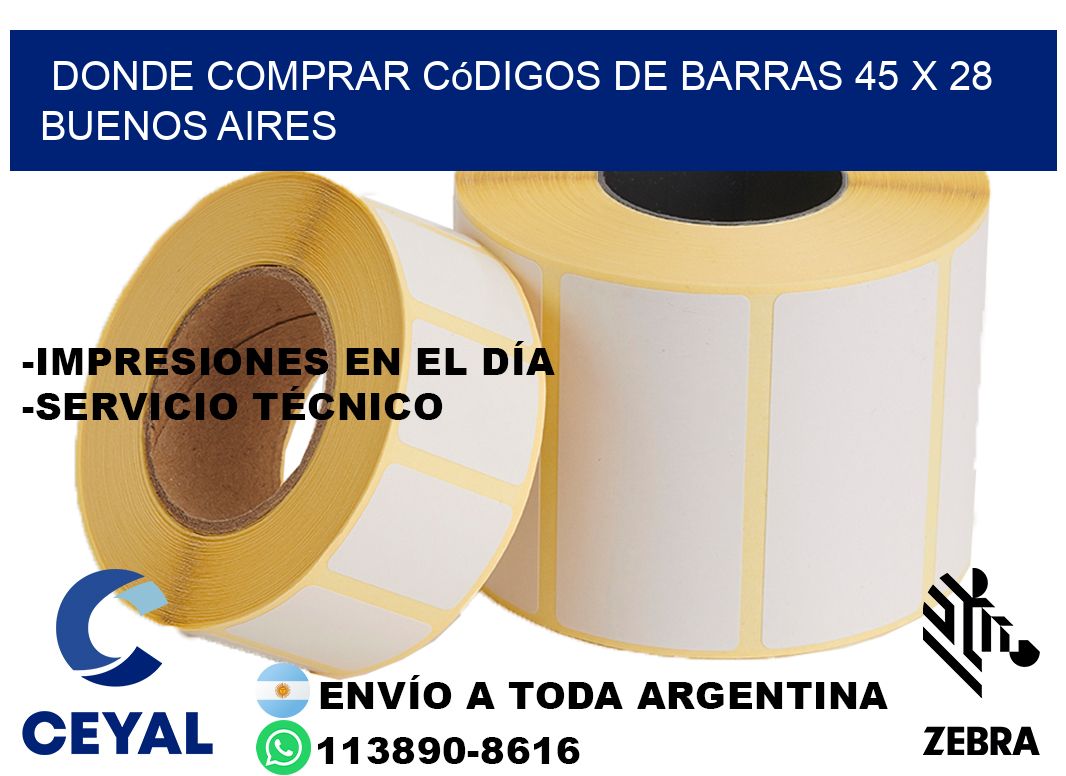 Donde Comprar códigos de barras 45 x 28 Buenos Aires