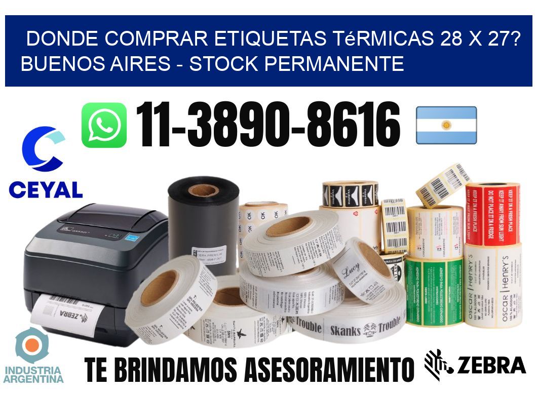 Donde Comprar etiquetas térmicas 28 x 27? Buenos Aires - Stock permanente