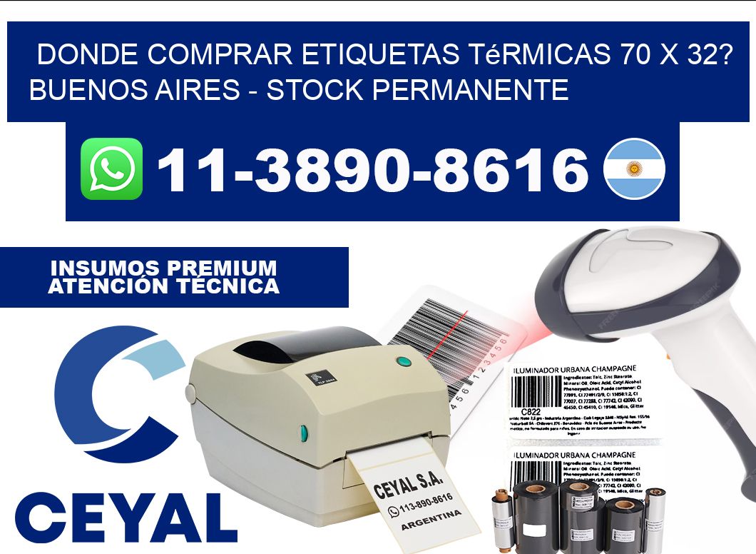 Donde Comprar etiquetas térmicas 70 x 32? Buenos Aires - Stock permanente