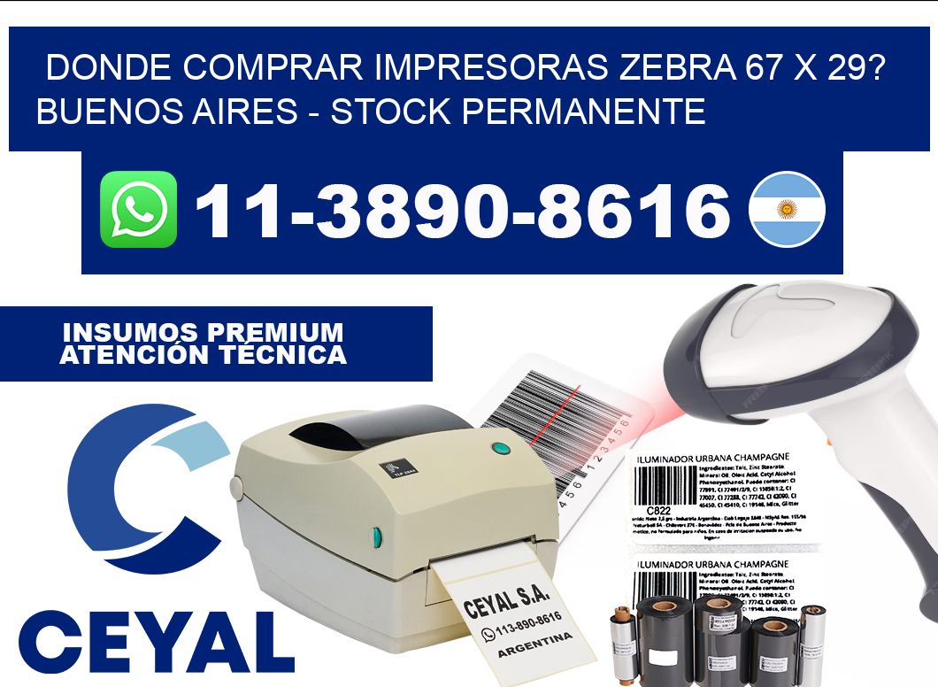 Donde Comprar impresoras zebra 67 x 29? Buenos Aires - Stock permanente