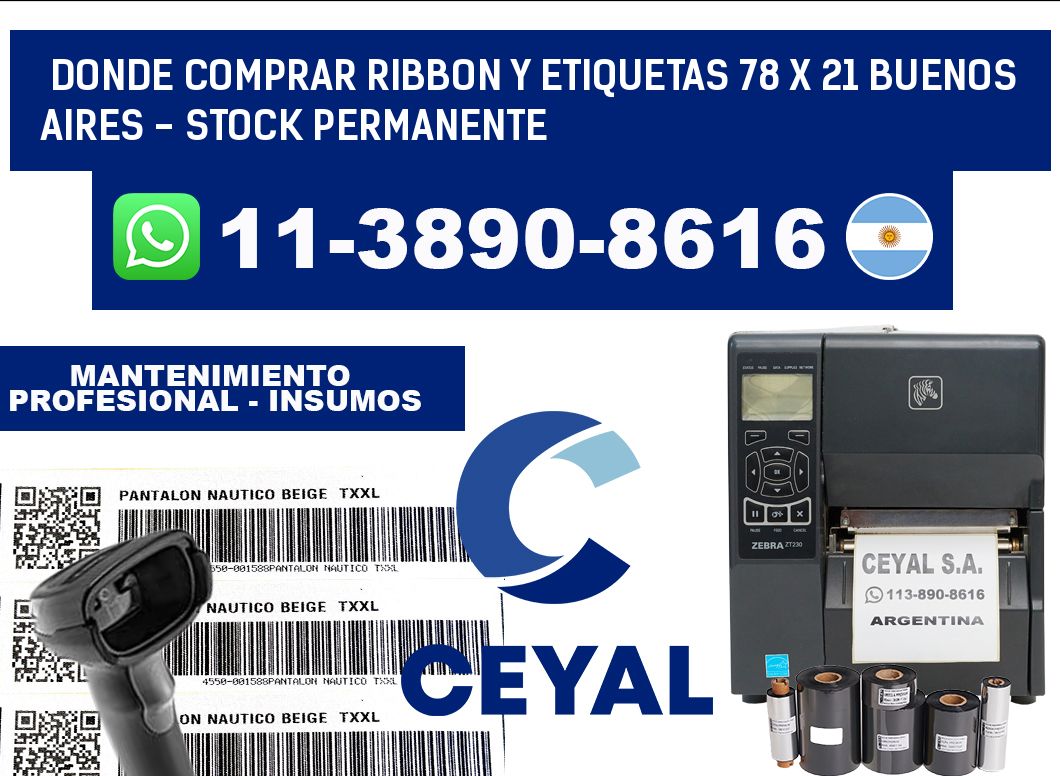 Donde Comprar ribbon y etiquetas 78 x 21 Buenos Aires - Stock permanente