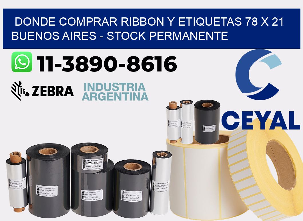 Donde Comprar ribbon y etiquetas 78 x 21 Buenos Aires - Stock permanente