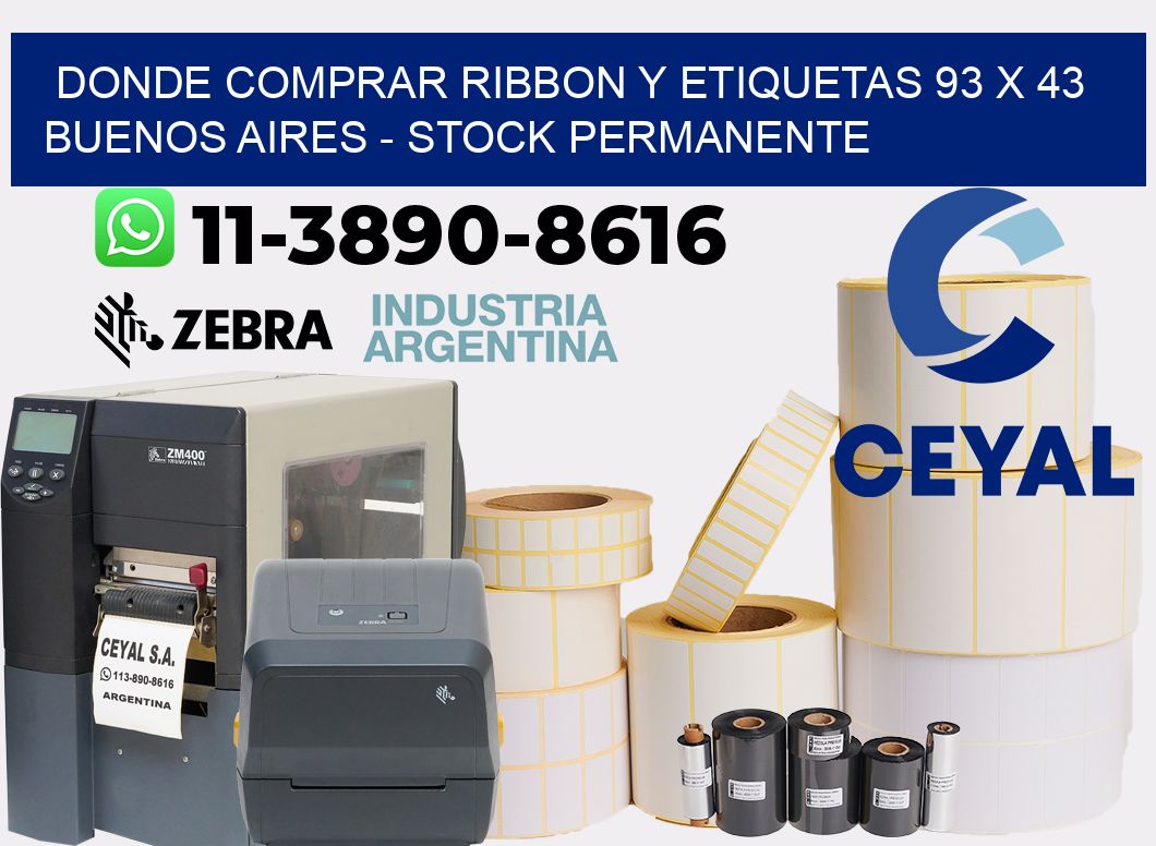 Donde Comprar ribbon y etiquetas 93 x 43 Buenos Aires - Stock permanente