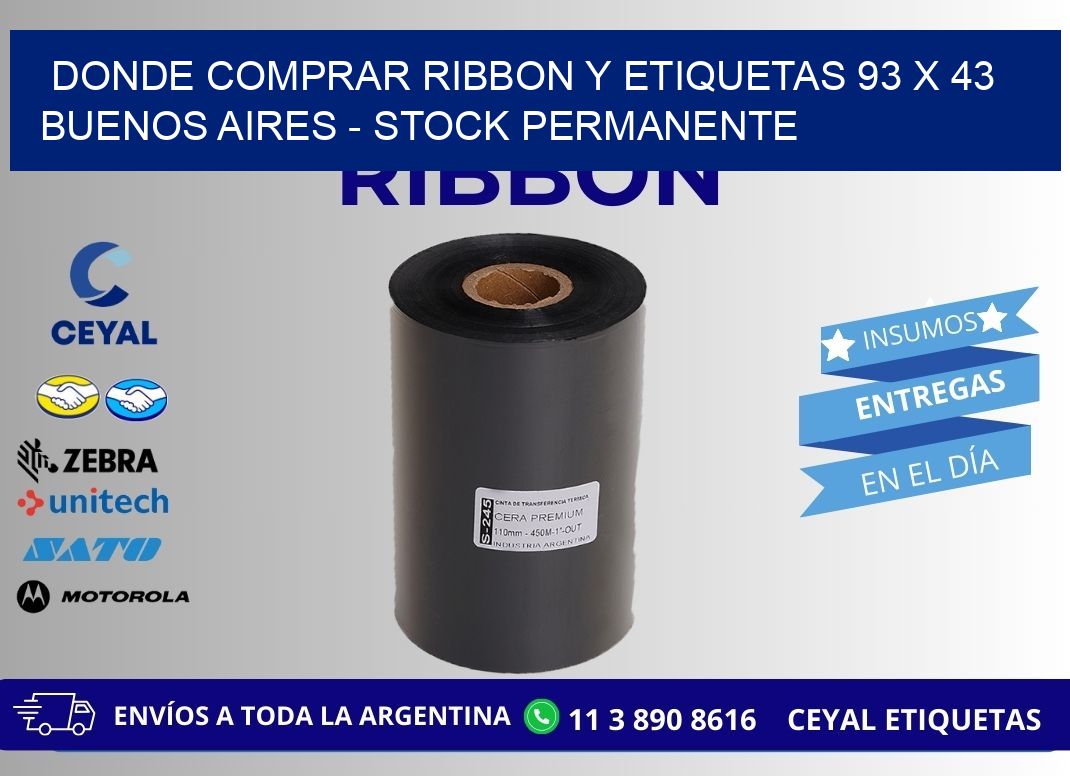 Donde Comprar ribbon y etiquetas 93 x 43 Buenos Aires - Stock permanente