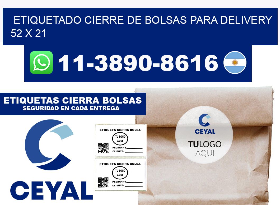 ETIQUETADO CIERRE DE BOLSAS PARA DELIVERY 52 x 21