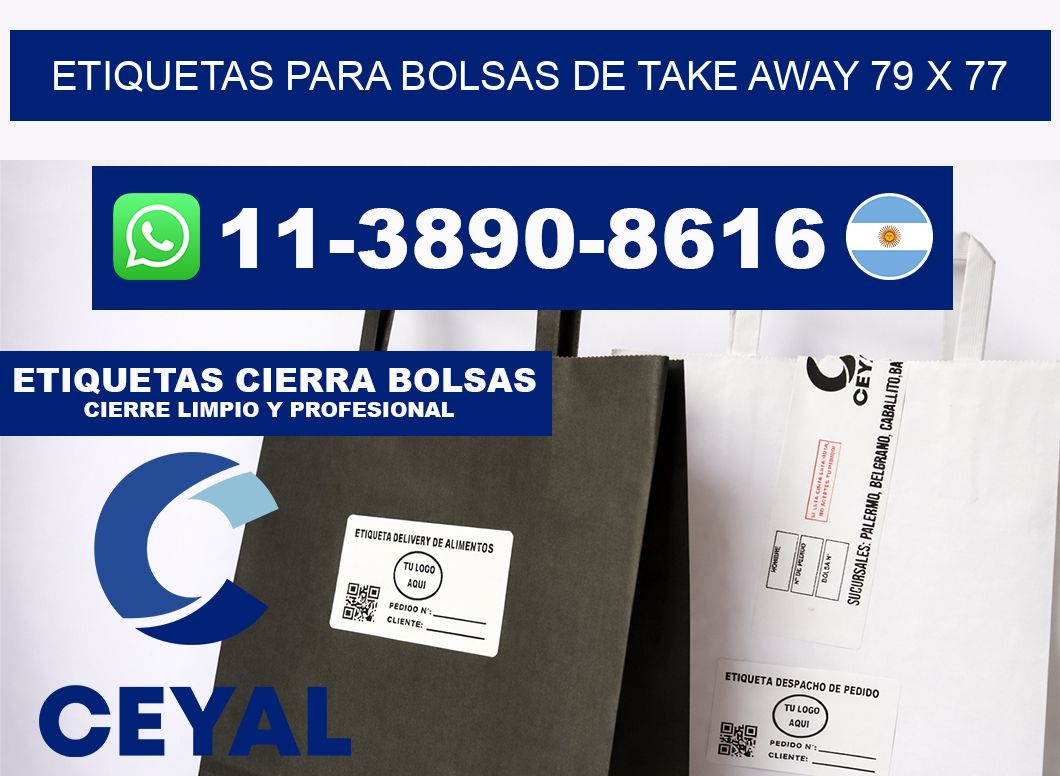 ETIQUETAS PARA BOLSAS DE TAKE AWAY 79 x 77