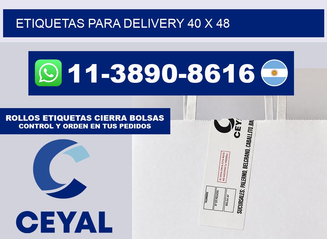 ETIQUETAS PARA DELIVERY 40 x 48