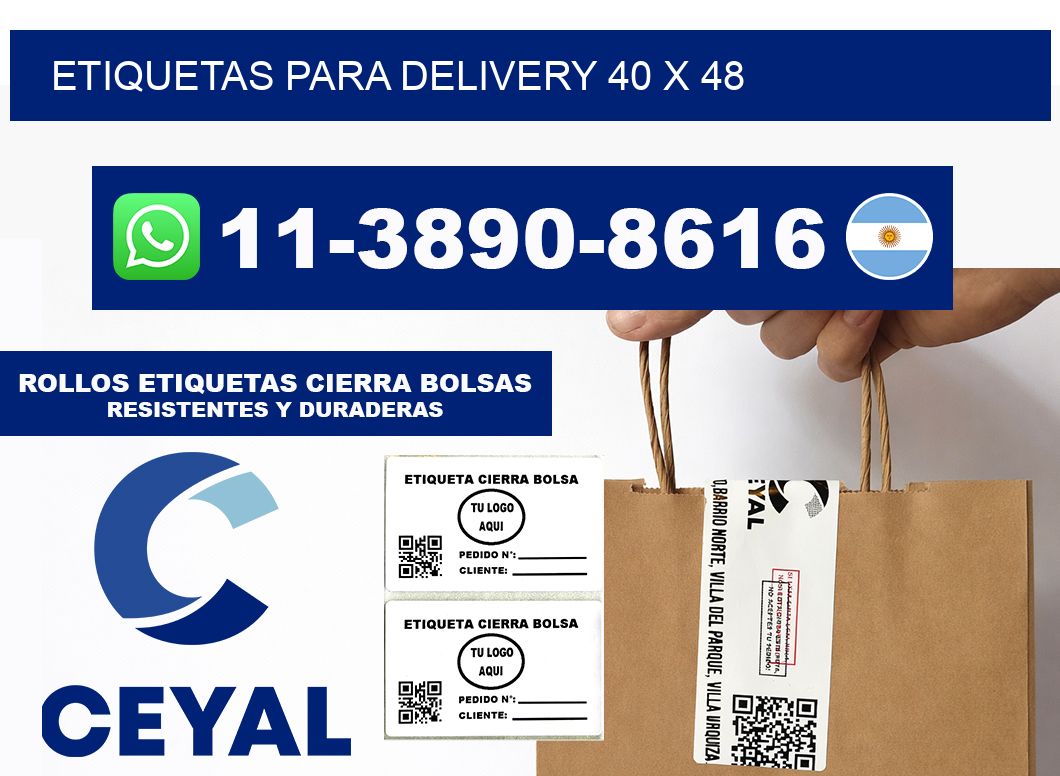 ETIQUETAS PARA DELIVERY 40 x 48