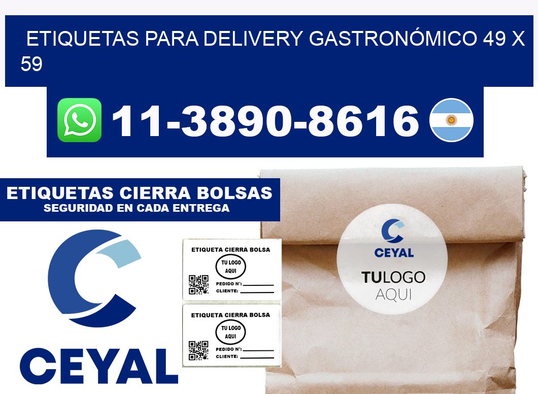 ETIQUETAS PARA DELIVERY GASTRONÓMICO 49 x 59