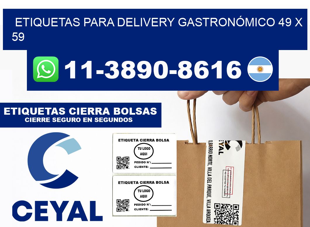 ETIQUETAS PARA DELIVERY GASTRONÓMICO 49 x 59