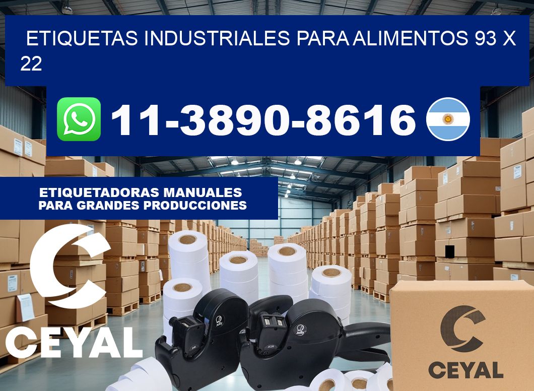 Etiquetas industriales para alimentos 93 x 22