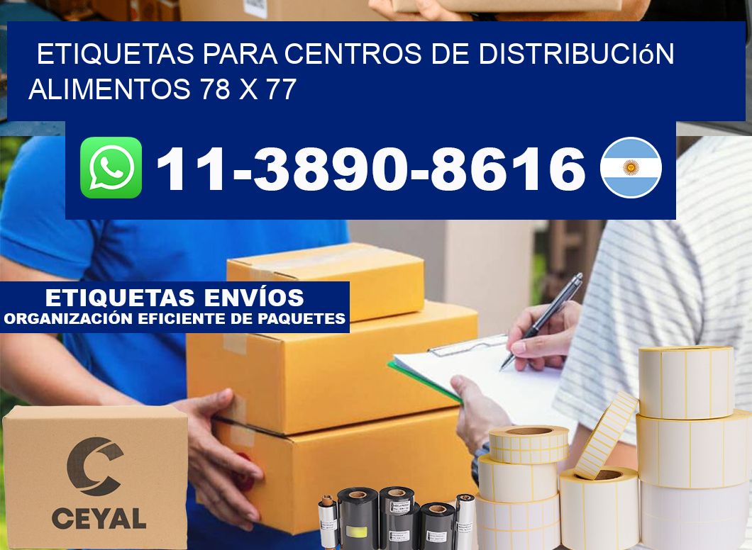 Etiquetas para centros de distribución alimentos 78 x 77