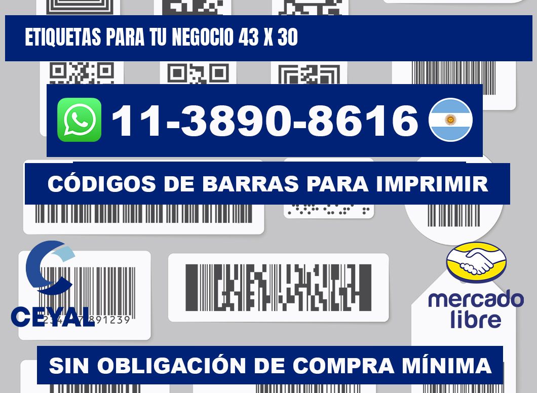 Etiquetas para tu negocio 43 x 30