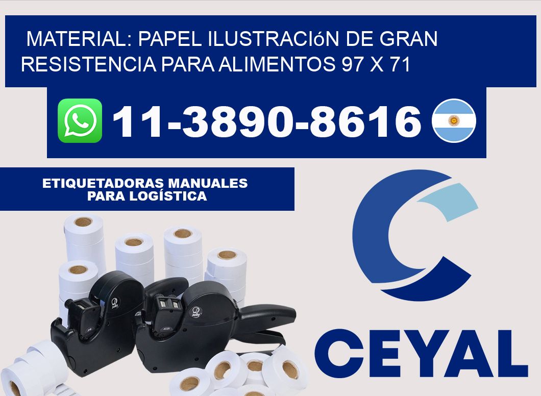 Material: papel ilustración de gran resistencia para alimentos 97 x 71