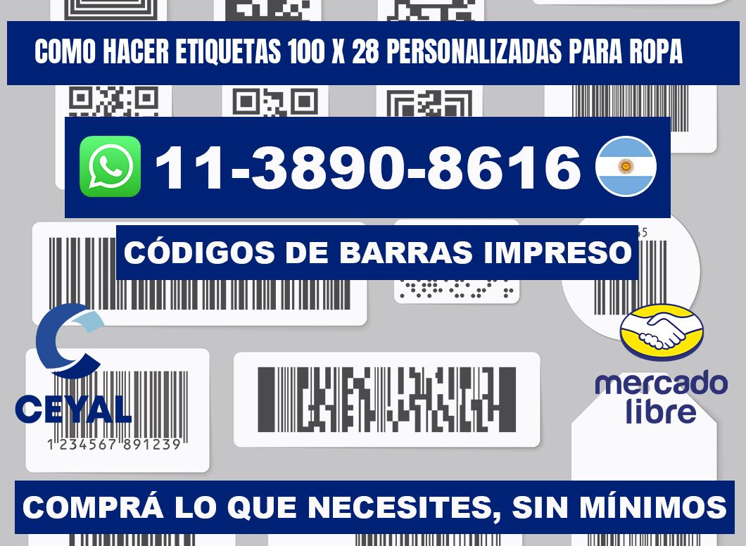 como hacer etiquetas 100 x 28 personalizadas para ropa