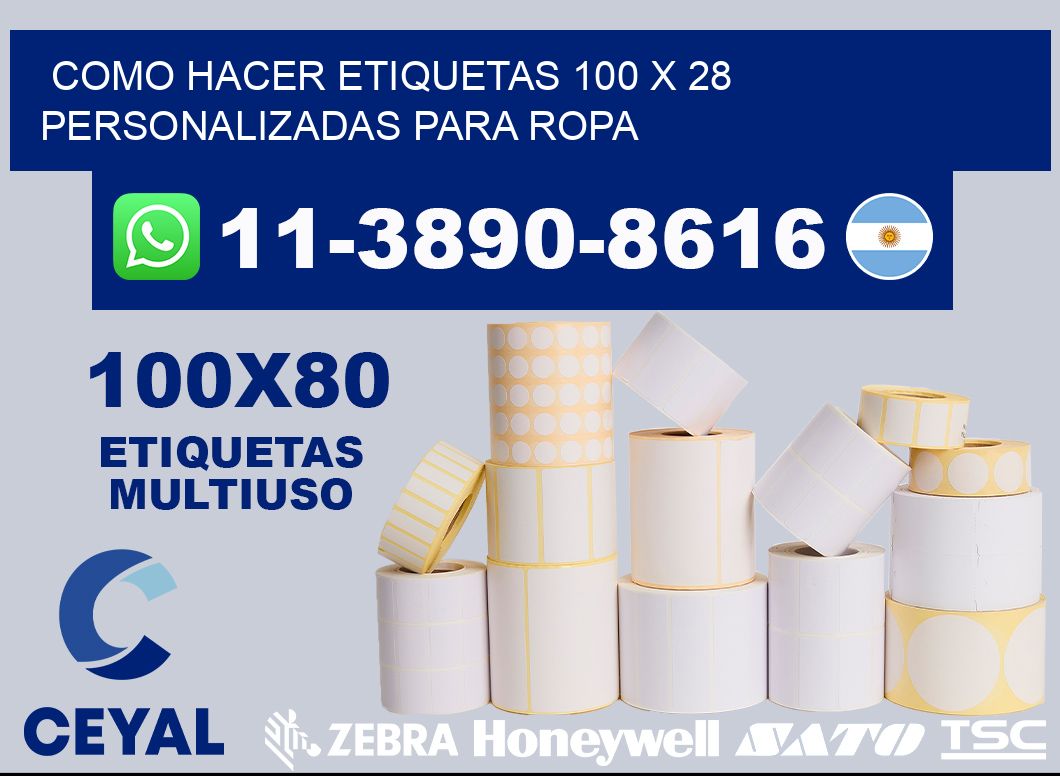 como hacer etiquetas 100 x 28 personalizadas para ropa