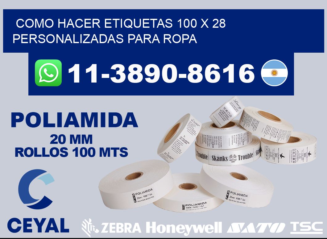 como hacer etiquetas 100 x 28 personalizadas para ropa