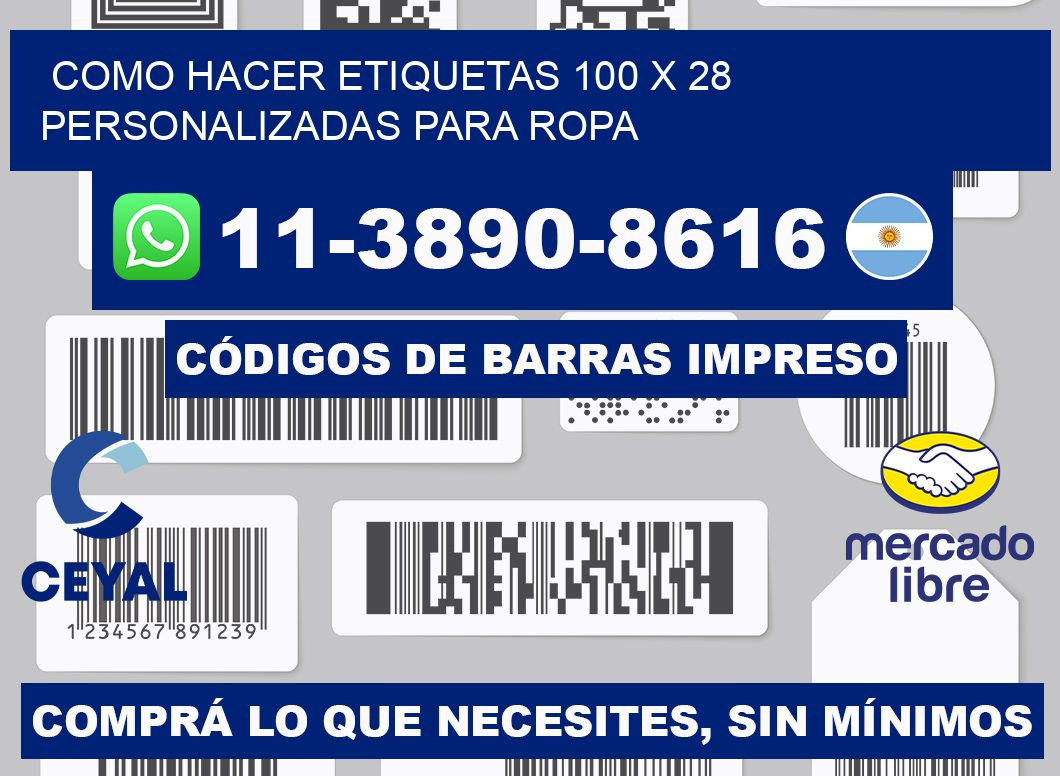 como hacer etiquetas 100 x 28 personalizadas para ropa