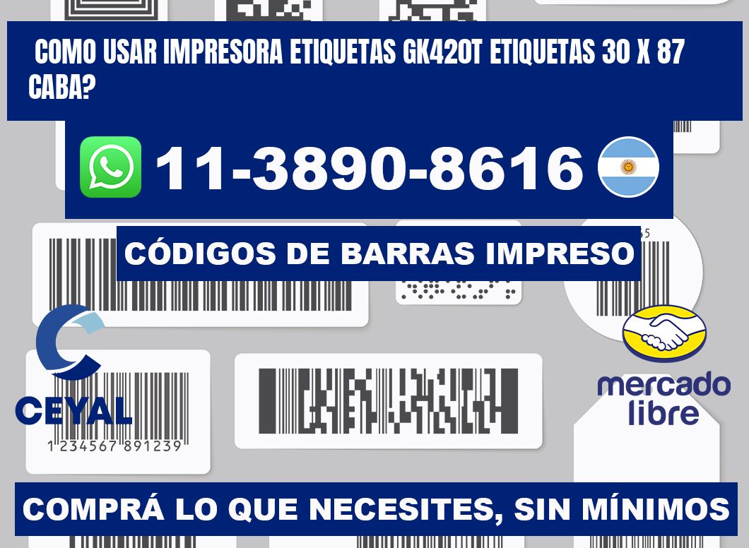 como usar impresora etiquetas gk420t etiquetas 30 x 87 CABA?