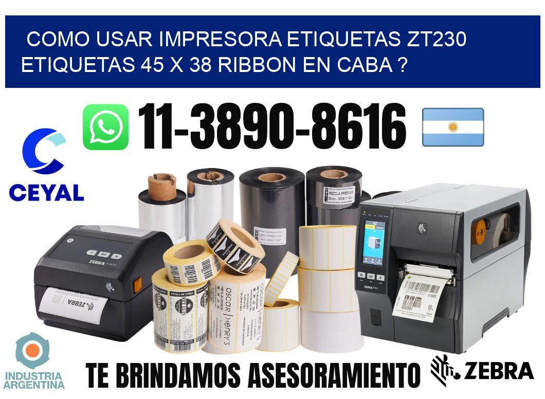 como usar impresora etiquetas zt230 etiquetas 45 x 38 ribbon en CABA ?