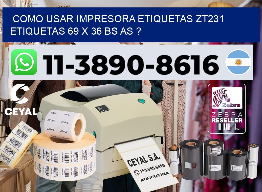 como usar impresora etiquetas zt231 etiquetas 69 x 36 BS AS ?