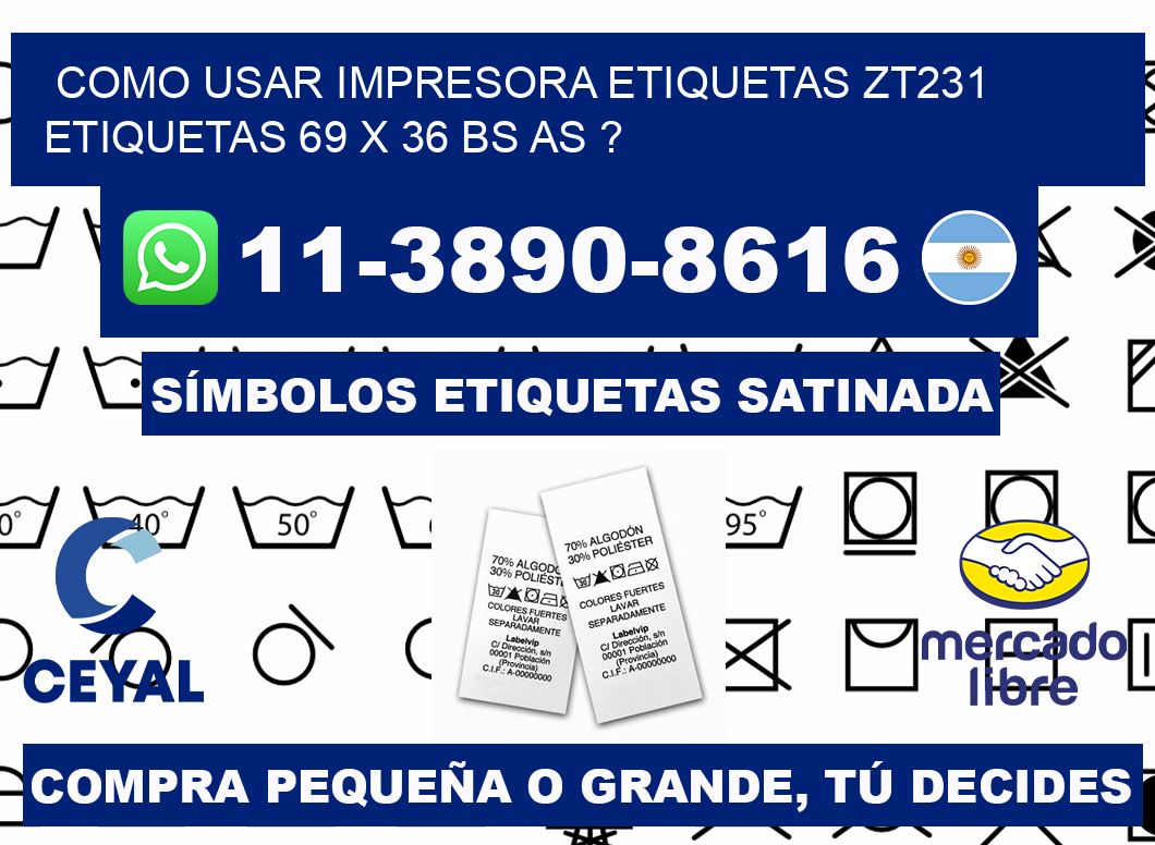 como usar impresora etiquetas zt231 etiquetas 69 x 36 BS AS ?