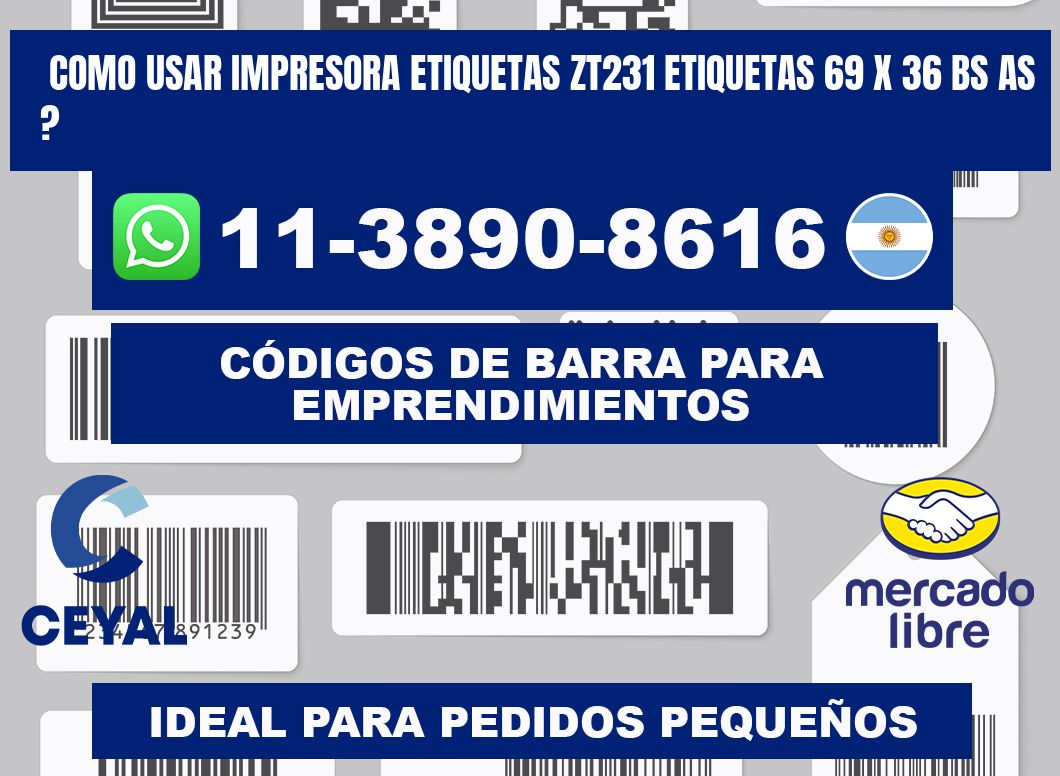 como usar impresora etiquetas zt231 etiquetas 69 x 36 BS AS ?