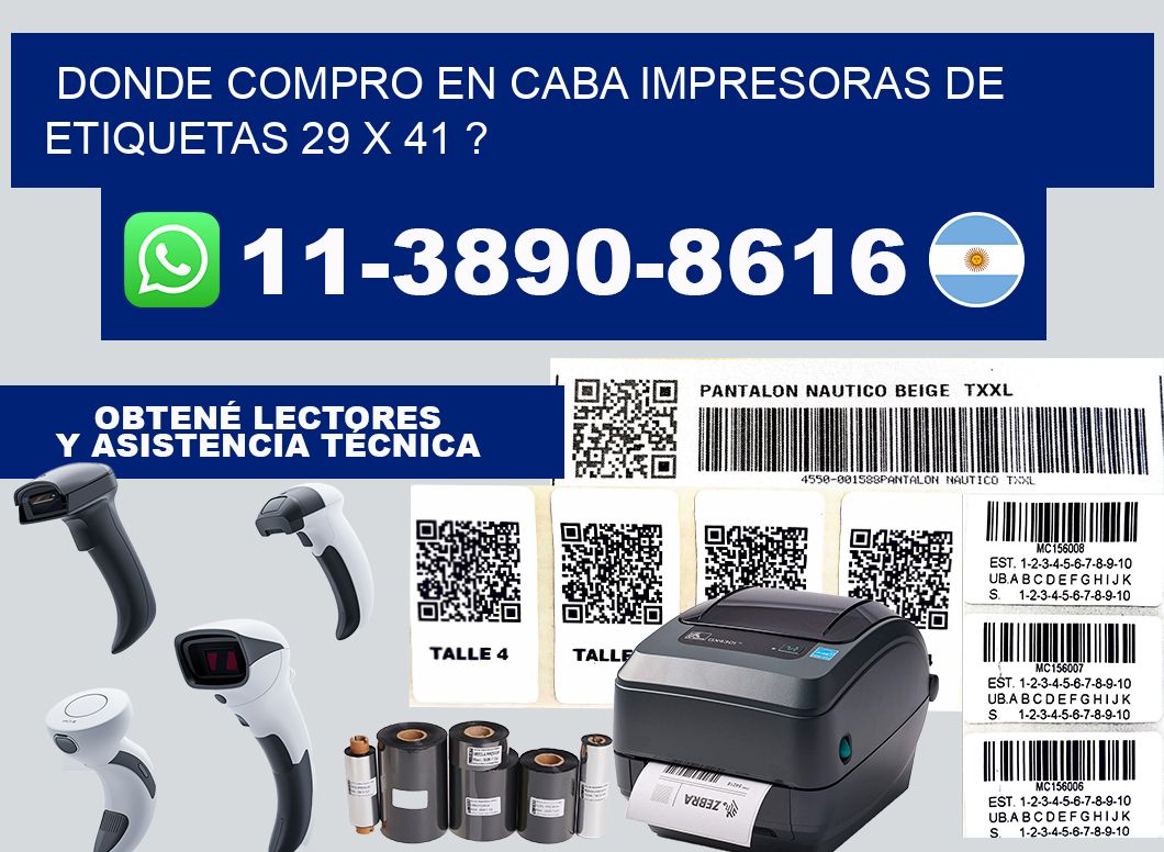 donde compro en CABA impresoras de etiquetas 29 x 41 ?