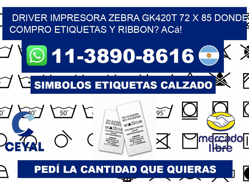driver impresora zebra gk420t 72 x 85 Donde compro etiquetas y ribbon? Acá!