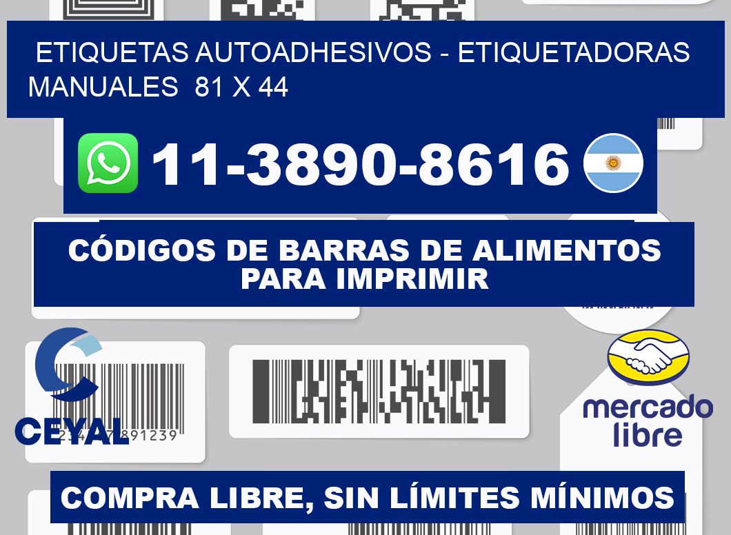 etiquetas autoadhesivos - Etiquetadoras Manuales  81 x 44