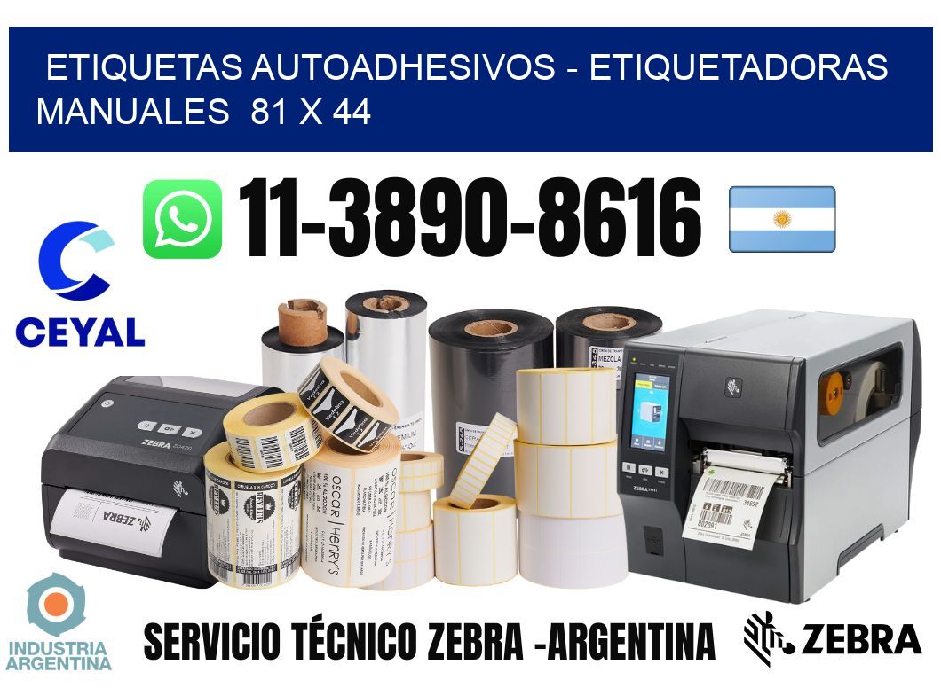 etiquetas autoadhesivos - Etiquetadoras Manuales  81 x 44