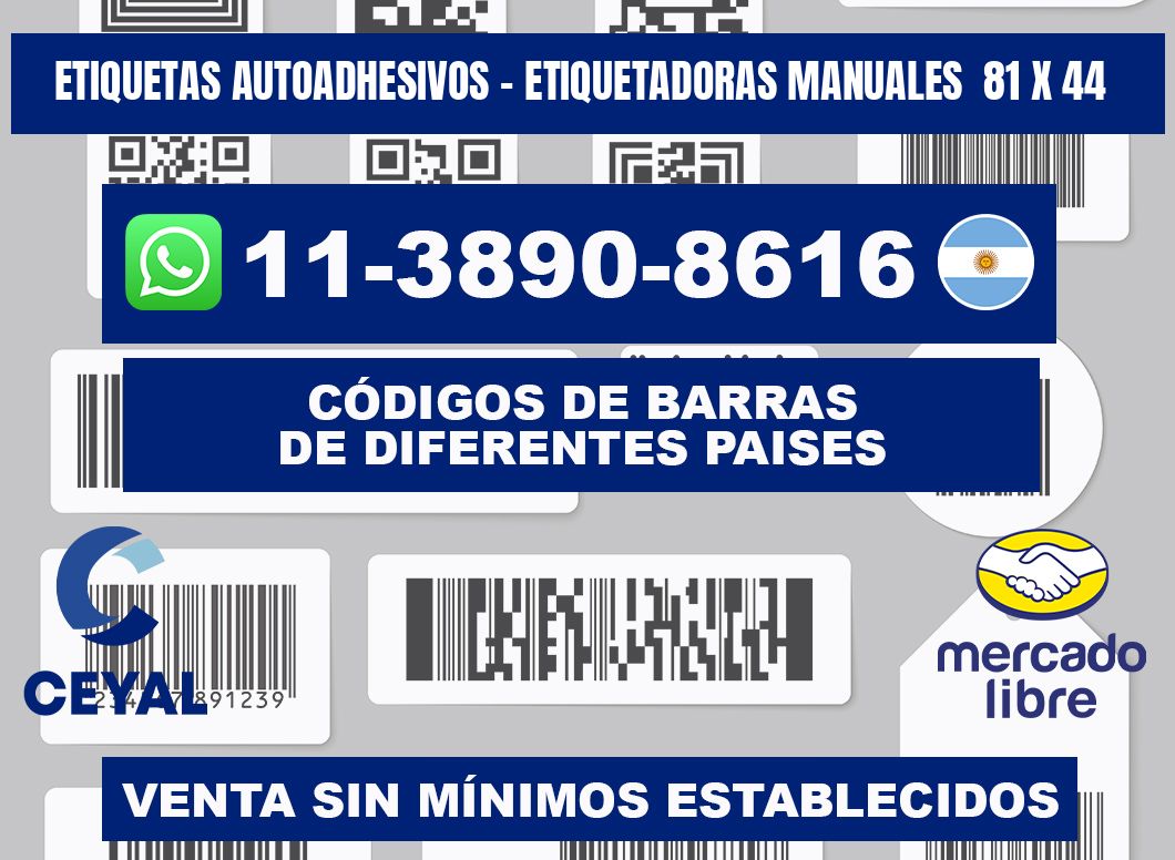 etiquetas autoadhesivos - Etiquetadoras Manuales  81 x 44