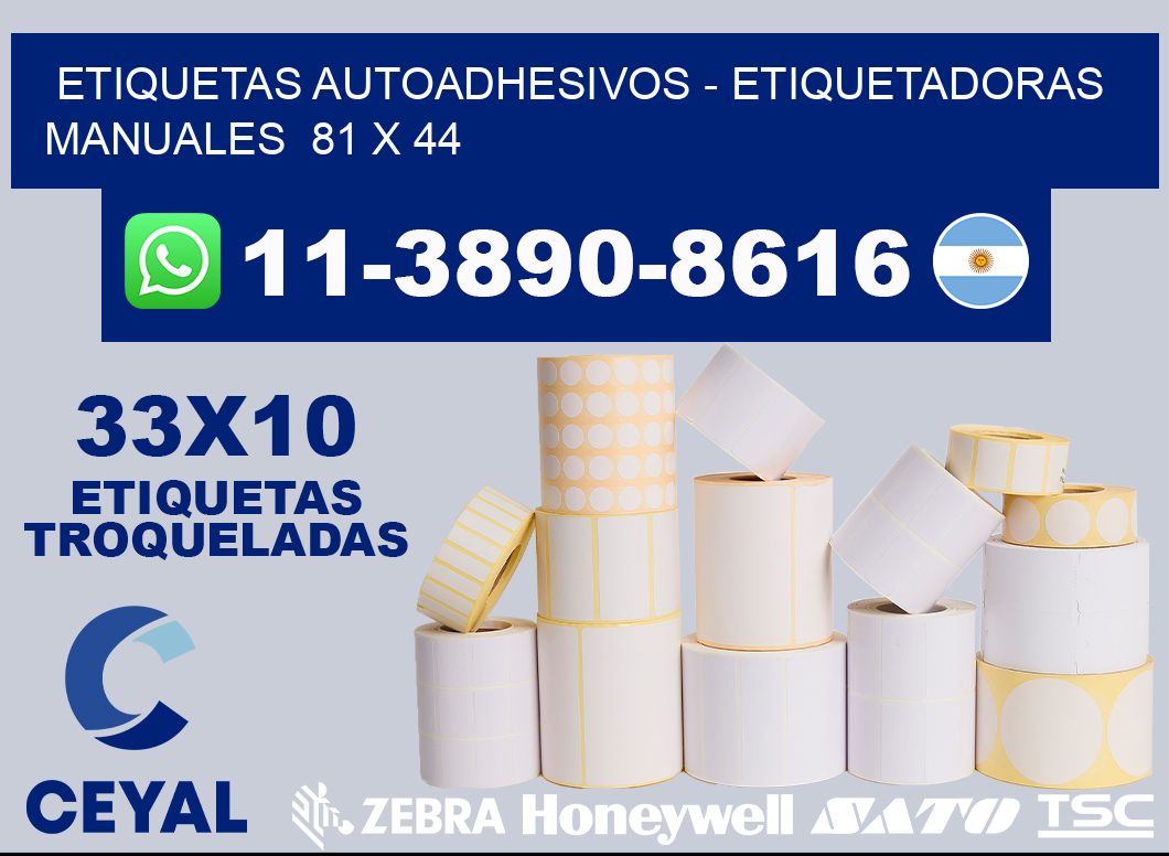etiquetas autoadhesivos – Etiquetadoras Manuales  81 x 44