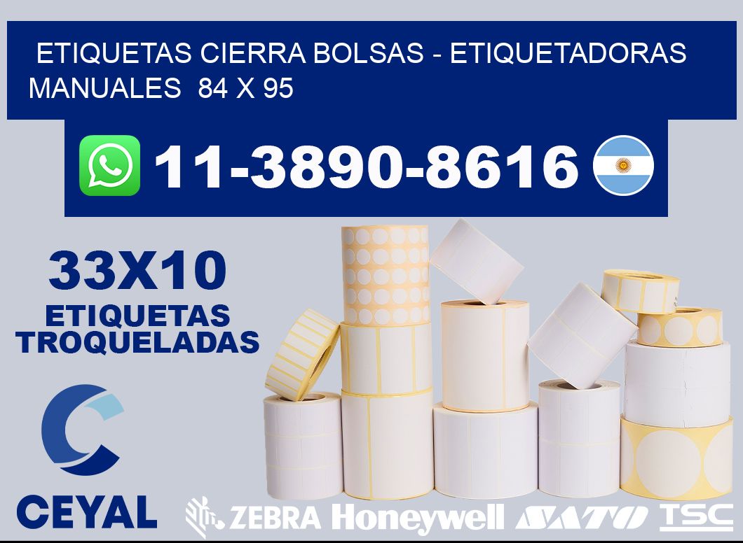 etiquetas cierra bolsas - Etiquetadoras Manuales  84 x 95