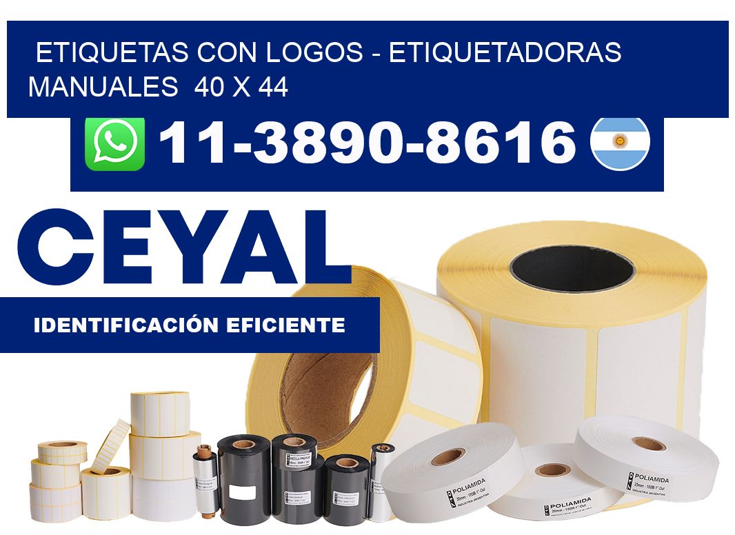 etiquetas con logos - Etiquetadoras Manuales  40 x 44