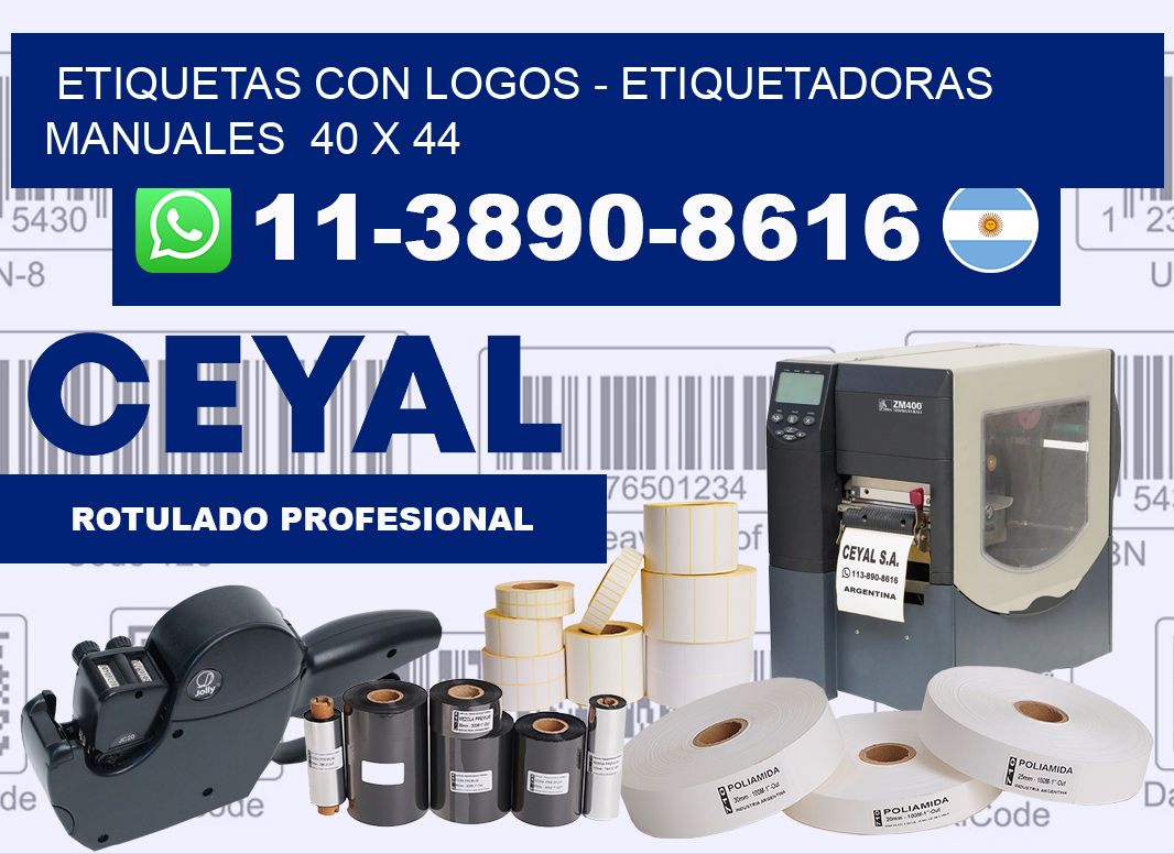 etiquetas con logos – Etiquetadoras Manuales  40 x 44