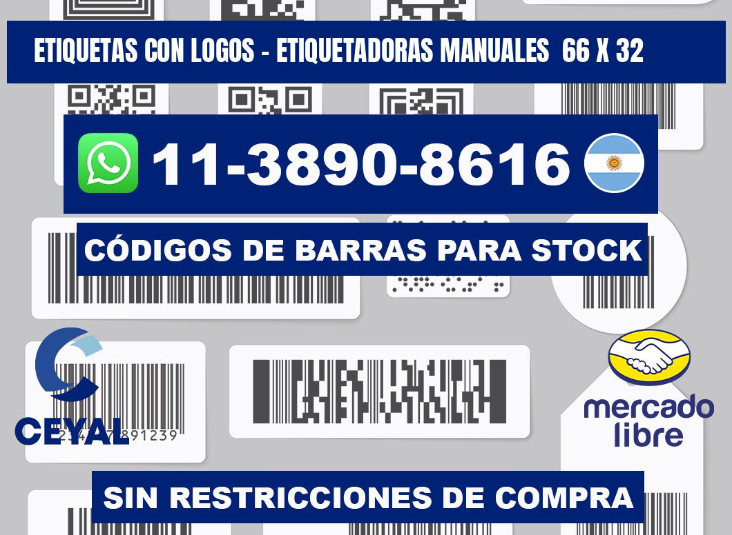 etiquetas con logos - Etiquetadoras Manuales  66 x 32