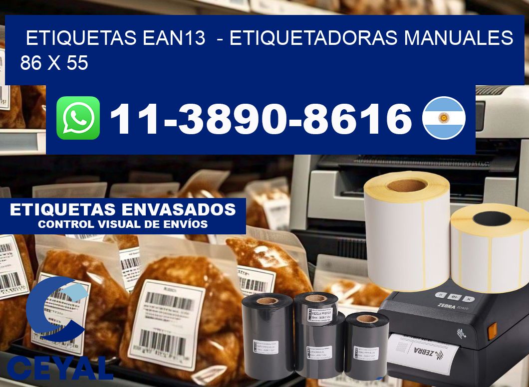 etiquetas ean13  - Etiquetadoras Manuales  86 x 55