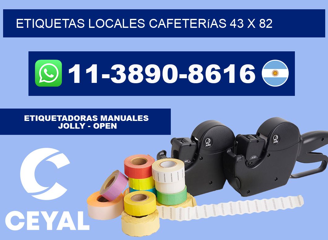 etiquetas locales cafeterías 43 x 82
