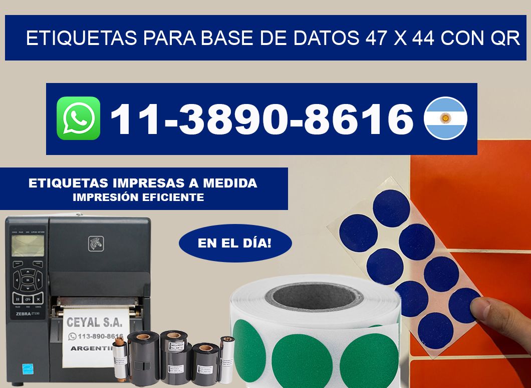 etiquetas para base de datos 47 x 44 con QR