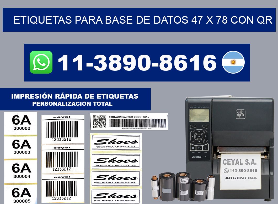 etiquetas para base de datos 47 x 78 con QR
