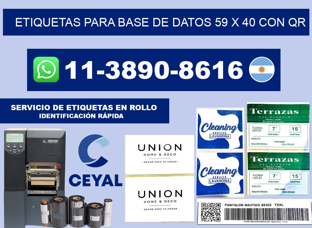 etiquetas para base de datos 59 x 40 con QR