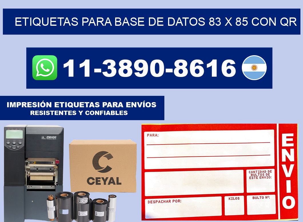 etiquetas para base de datos 83 x 85 con QR
