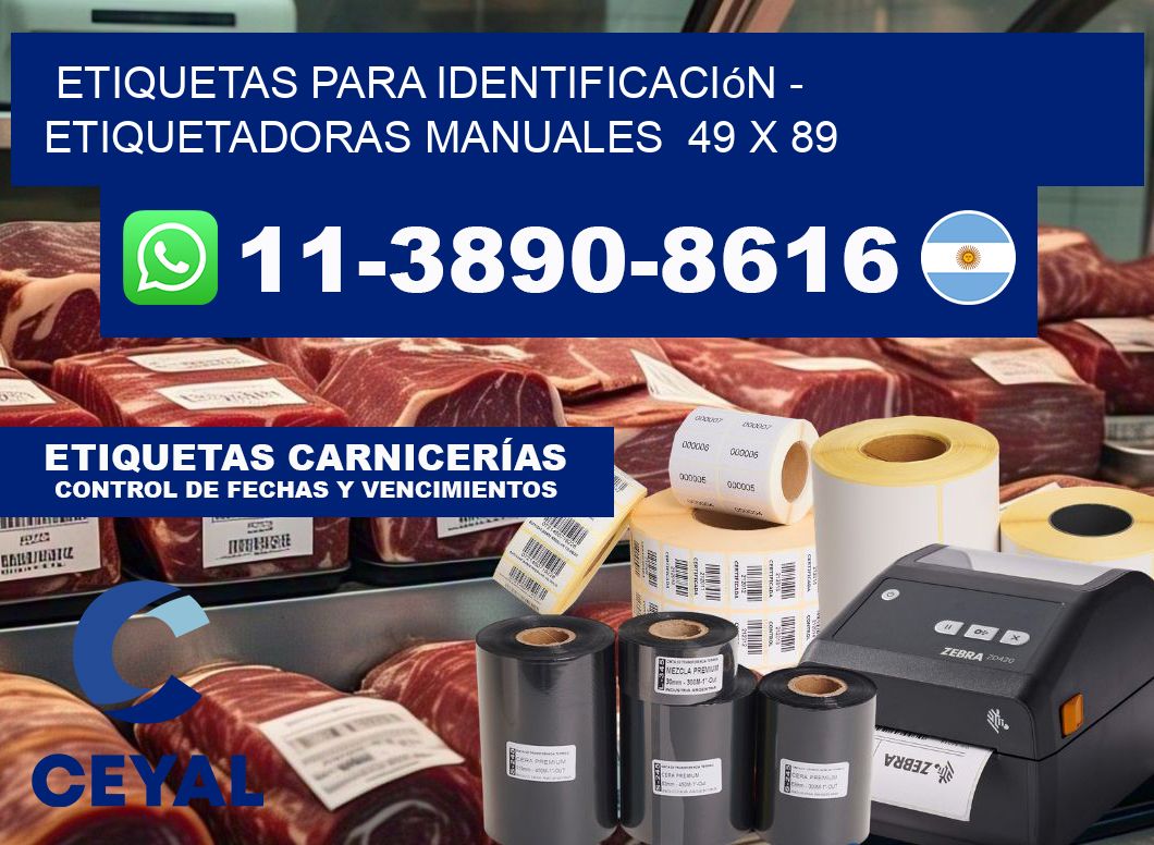 etiquetas para identificación - Etiquetadoras Manuales  49 x 89