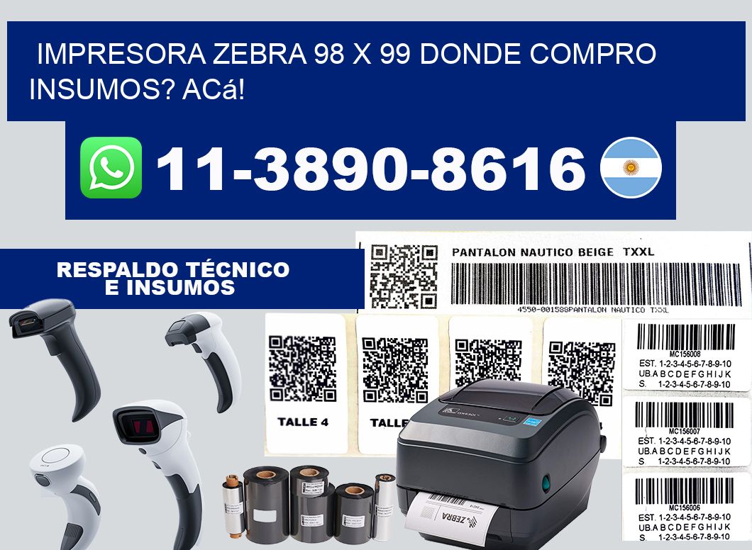 impresora zebra 98 x 99 Donde compro insumos? Acá!