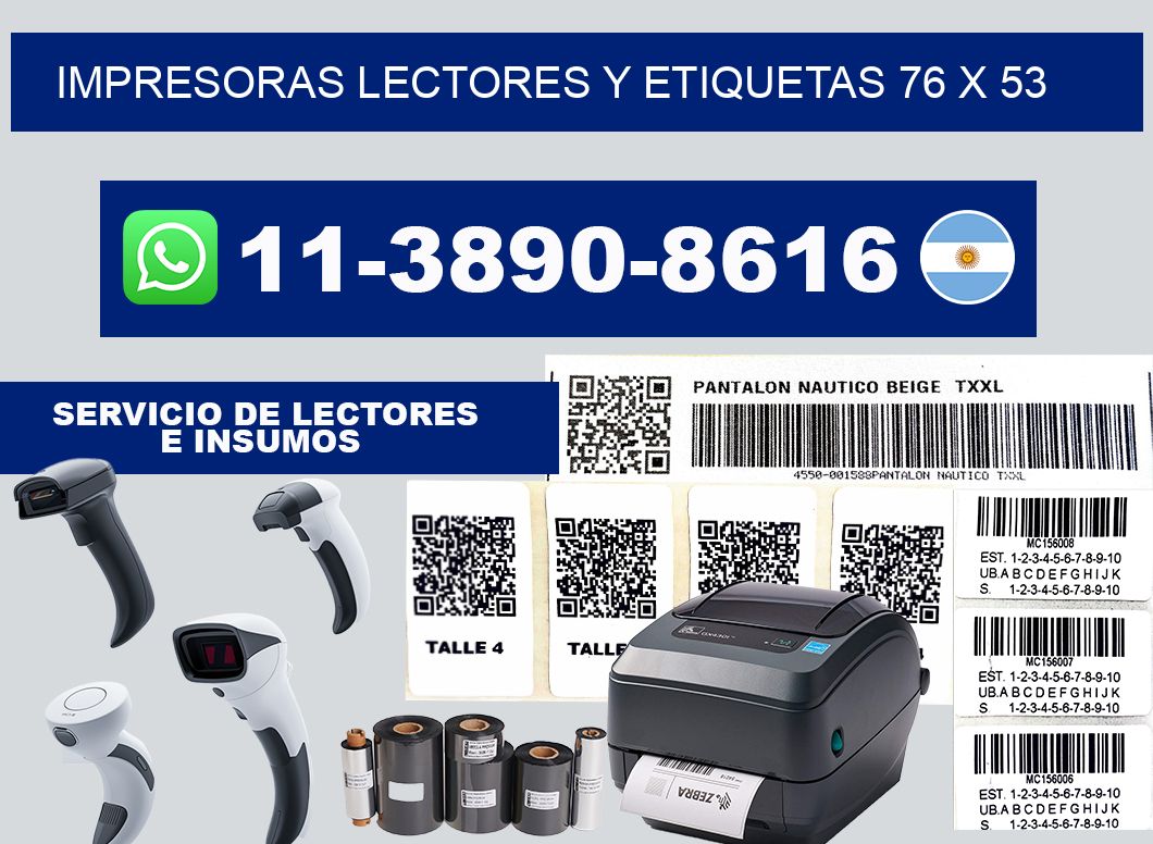impresoras lectores y etiquetas 76 x 53