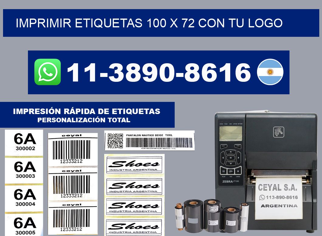 imprimir etiquetas 100 x 72 con tu logo