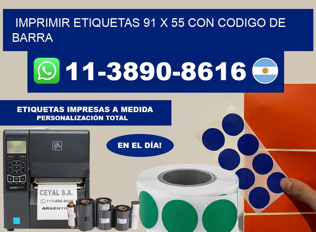 imprimir etiquetas 91 x 55 con codigo de barra