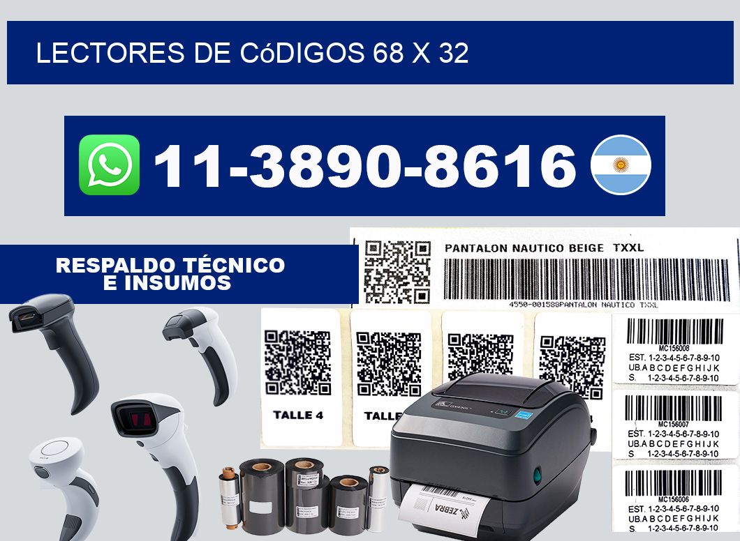 lectores de códigos 68 x 32