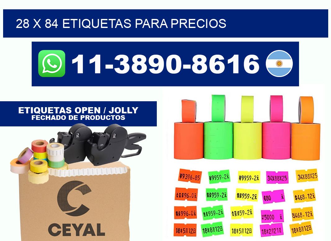 28 x 84 etiquetas para precios